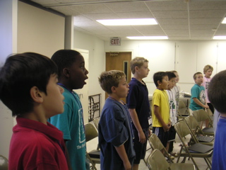 Boys Rehearsing at Singing Camp 2006